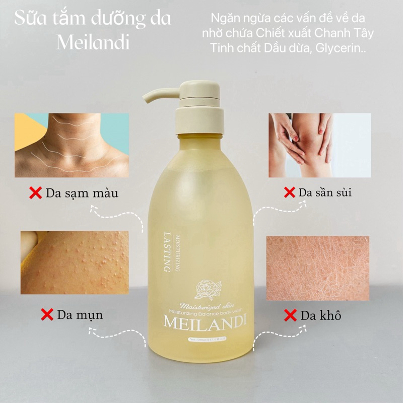 Sữa Tắm Rửa Mặt 2 in 1 Tạo Bọt Mịn Sạch Sâu Hoa Trà Nhật Bản Meilandi