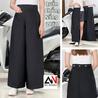 Quần chống nắng 2 lớp có nút dưới chân vải mềm mát nhiều màu sắc trẻ trung [được chọn mẫu]
