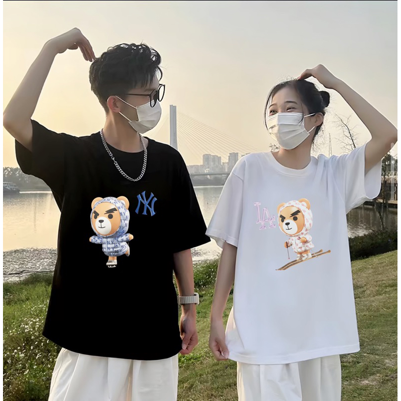 [VẢI 250 GSM] Áo Thun Đôi Gấu NY LA Trượt Tuyết Mẫu Mới Vải Cotton 100% Định Lượng Vải 250Gsm Cao Cấp Nhiều Màu - AP199