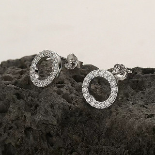 Khuyên tai bạc nữ LAMY Open Circle Earrings 3238 - Khuyên tai bạc ta