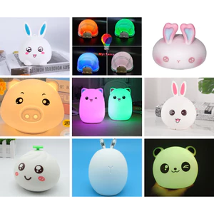 Đèn cảm ứng silicone chuyển 7 màu cho bé - Quà tặng, trang trí