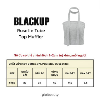 [S165634] Set áo BLACKUP Rosette Tube Top Muffler