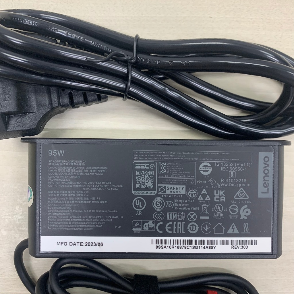 Sạc dùng cho lenovo 20V - 4.75A (95W) USB-C ZIN Lenovo Thinkpad Carbon x1 5th 6th Gen, IdeaPad 13