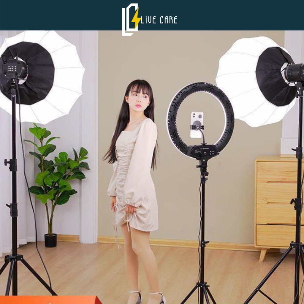 Đèn livestream hình cầu Bediro BD-400S hỗ trợ ánh sáng, đèn livestream ...