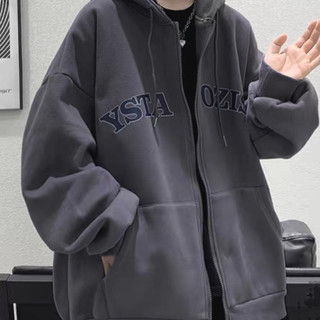 Áo Khoác Jacket Hoodie Zip Nỉ Thu Đông Nam Nữ YSTAOZIS Unisex Form Rộng