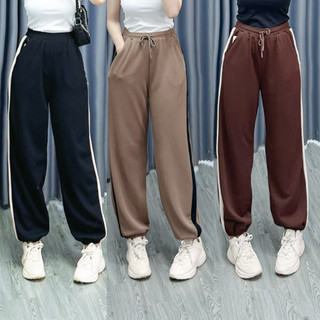 Quần jogger nữ The Simple bigsize nữ ống rộng bo gấu có túi ,Quần thể thao co giãn thoải mái  QSSUON