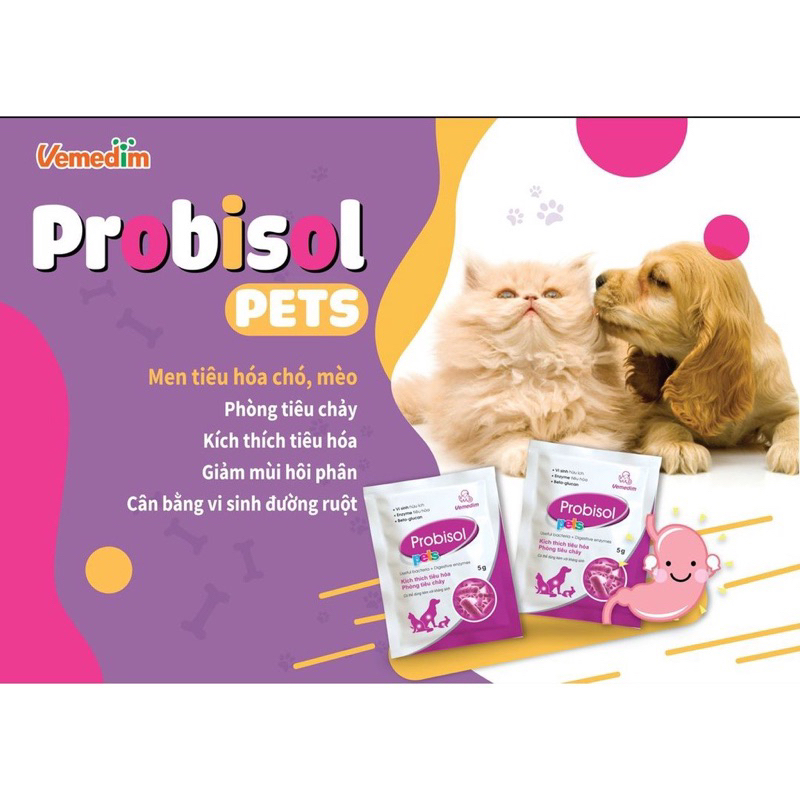 Men tiêu hóa chó mèo Probisol gói 5g hỗ trợ đường ruột ngừa tiêu chảy ...