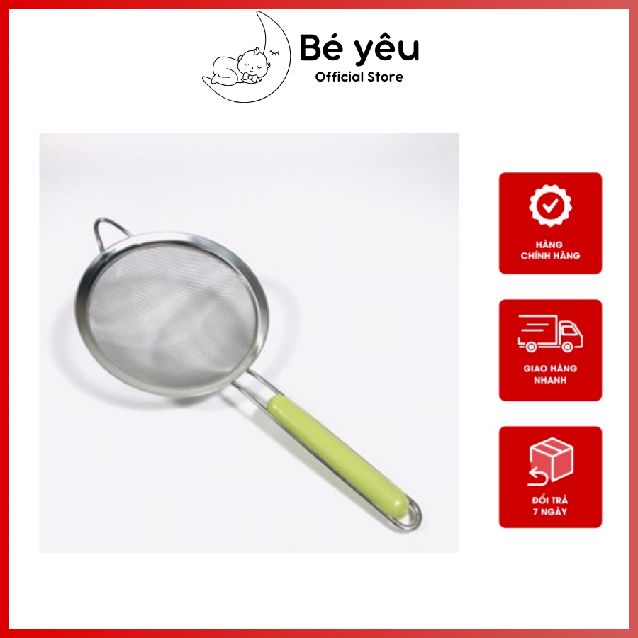 Rây Lọc Viền Inox Cán Xanh Cao Cấp (Lọc Bột Cháo, Nước Ép, Thức Ăn Dặm ...