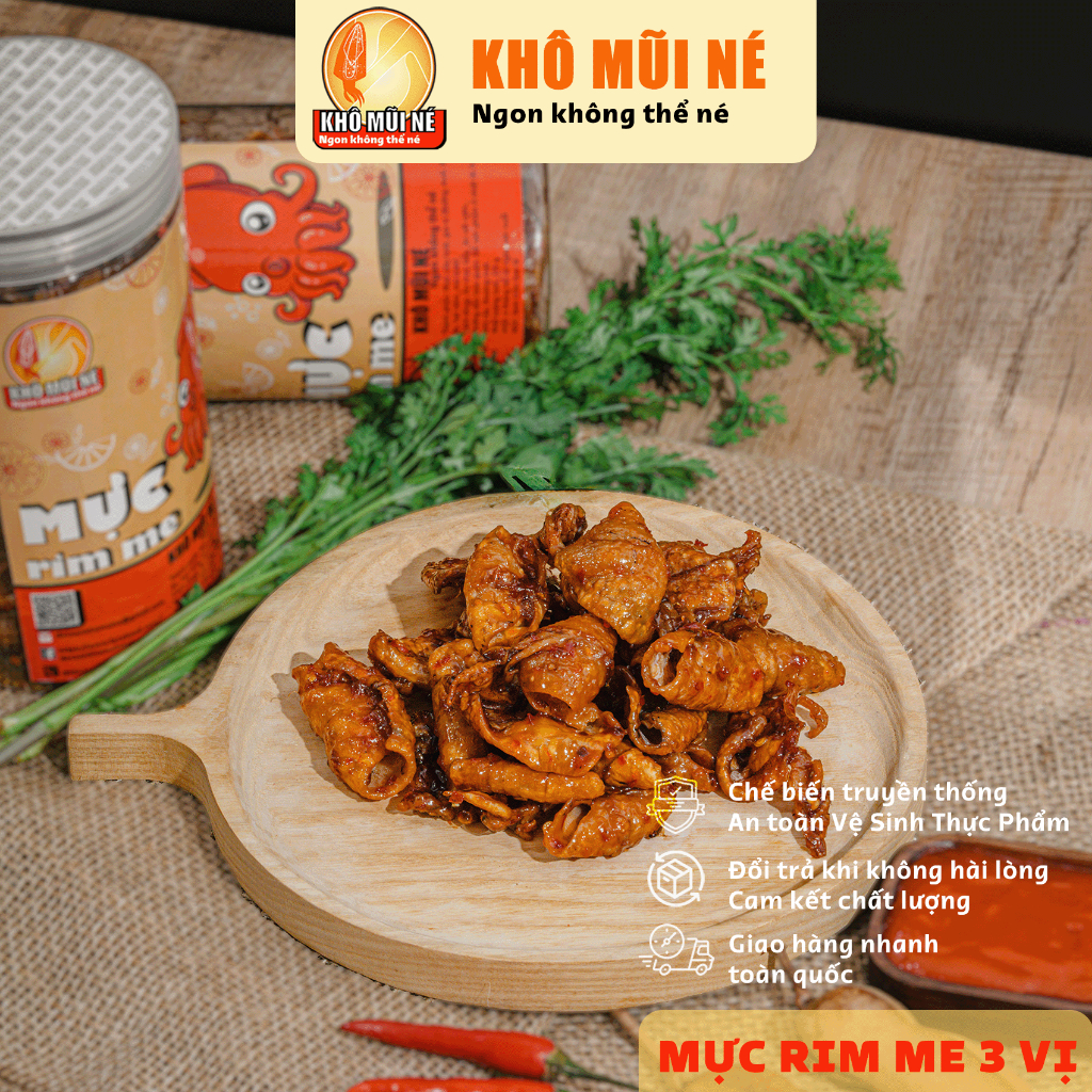 Mực rim me combo 2 hộp 300g (tổng 600g) ĐẶC SẢN KHÔ MŨI NÉ vị chua cay ...