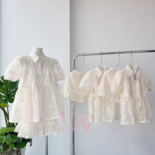 Set Áo Babydoll Hot Trend Thô Ren Thêu Mix Chân Váy Xoè Có Lót Quần Siêu Xinh Tiểu Thư