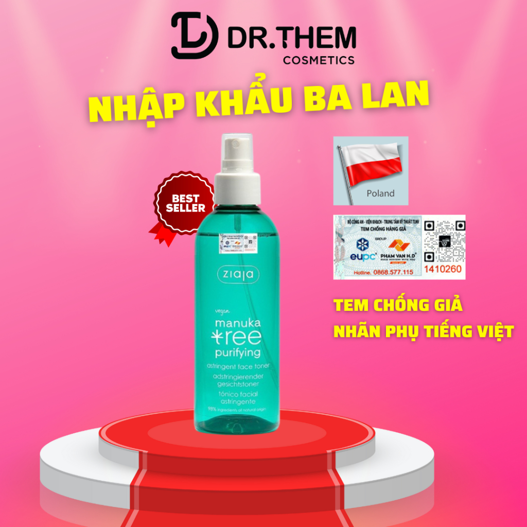 Xịt Dưỡng Cân Bằng Da Ziaja Manuka Tree Purifying Astringent Face Toner