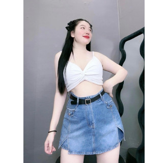 Quần váy Jean Bigsize Nữ chất mềm dáng chữ A lưng cao tôn dáng không co giãn mặc thoáng mát GV3/GV2
