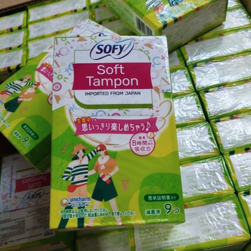 [Mẫu Mới]1 hộp Băng vệ sinh Sofy Tampon Nhật Bản dạng ống 9 ông/hộp