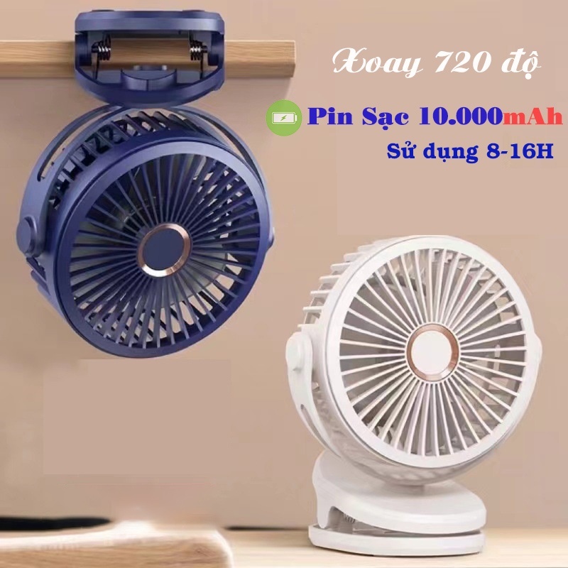 Quạt Mini tích điện 10000mah Model GF07 sử dụng liên tục trong 8-12h, thiết kế nhỏ gọn, tiện lợi, dễ dàng mang đi-MiChi