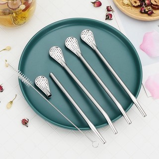 ỐNG HÚT LỌC BÃ TRÀ INOX 304 COMBO 3 KÈM CỌ VỆ SINH | THÌA LỌC TRÀ HOA TRÀ THẢO MỘC DETOX TÁI SỬ DỤNG