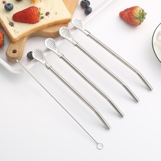 ỐNG HÚT LỌC BÃ TRÀ INOX 304 COMBO 3 KÈM CỌ VỆ SINH | THÌA LỌC TRÀ HOA TRÀ THẢO MỘC DETOX TÁI SỬ DỤNG