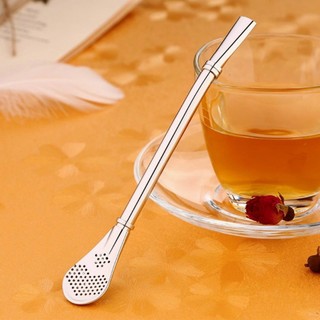 ỐNG HÚT LỌC BÃ TRÀ INOX 304 COMBO 3 KÈM CỌ VỆ SINH | THÌA LỌC TRÀ HOA TRÀ THẢO MỘC DETOX TÁI SỬ DỤNG