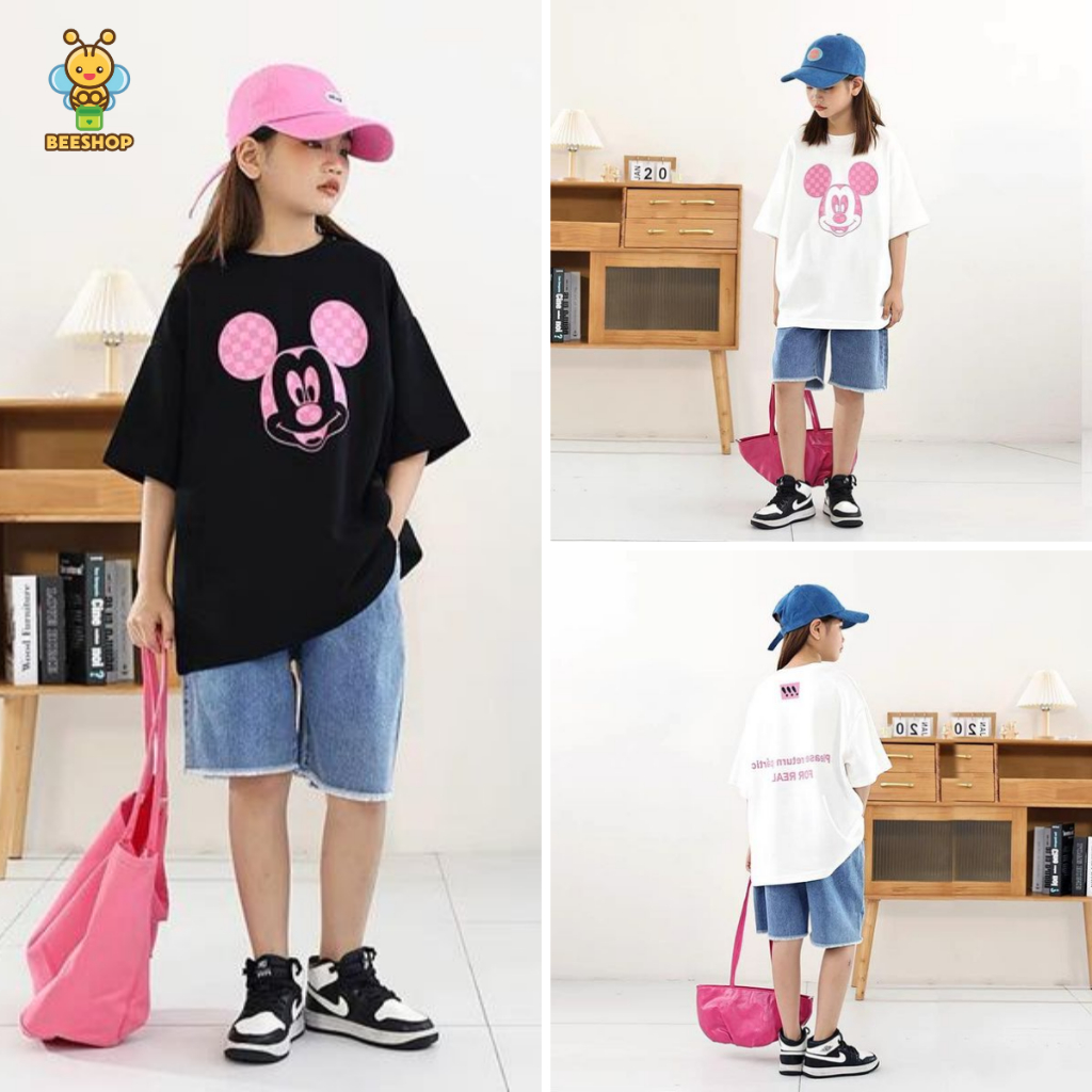 Áo phông bé gái size đại BEESHOP áo hoạ tiết mickey cho bé H24004