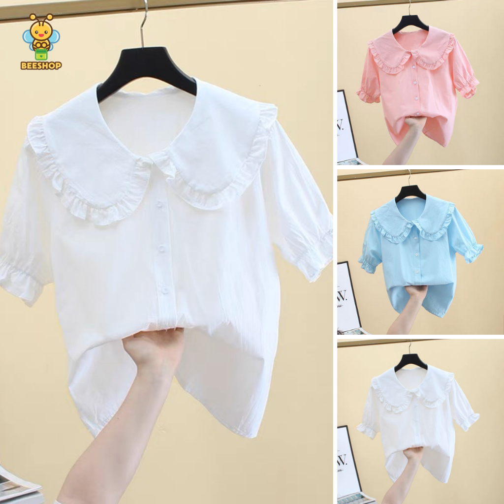 Áo sơ mi bé gái size đại BEESHOP áo cổ bèo cho bé H24040