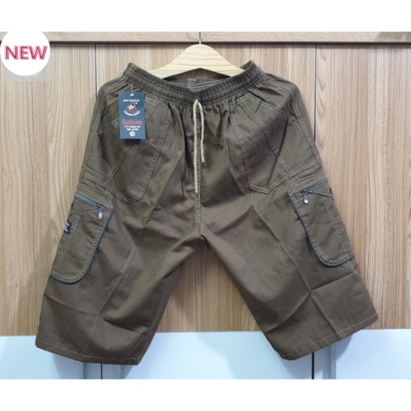 COMBO 3  QUẦN  Short Nam Kaki Túi Hộp Lưng Thun Co Giãn From Rộng Thoải Mái Có Túi Khóa Kéo .
