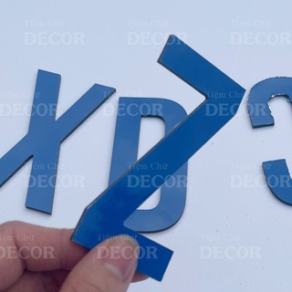 Chữ Alu Xanh Lam 10cm dày 3mm T1 In Hoa trang trí dán tường - biển quảng cáo
