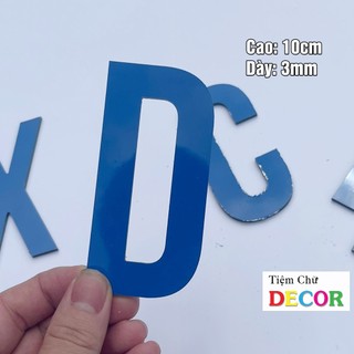 Chữ Alu Xanh Lam 10cm dày 3mm T1 In Hoa trang trí dán tường - biển quảng cáo