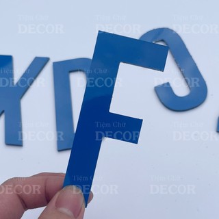 Chữ Alu Xanh Lam 10cm dày 3mm T1 In Hoa trang trí dán tường - biển quảng cáo