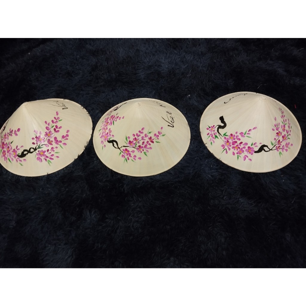 Nón Lá Vẽ Hoa, vẽ phong cảnh các loại siêu rẻ size 40cm (nón người lớn)