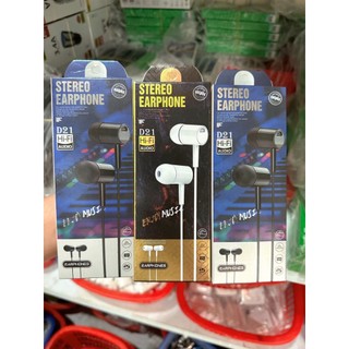 Tai nghe nhét tai có dây D21 Bass Jack 3.5mm