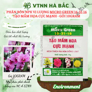 Phân Bón Lá NPK Micro-Green 16-31-16 (10gram), Bổ Sung Vi Lượng Và Chất Điều Hoà Sinh Trưởng, tạo mầm hoa cực mạnh