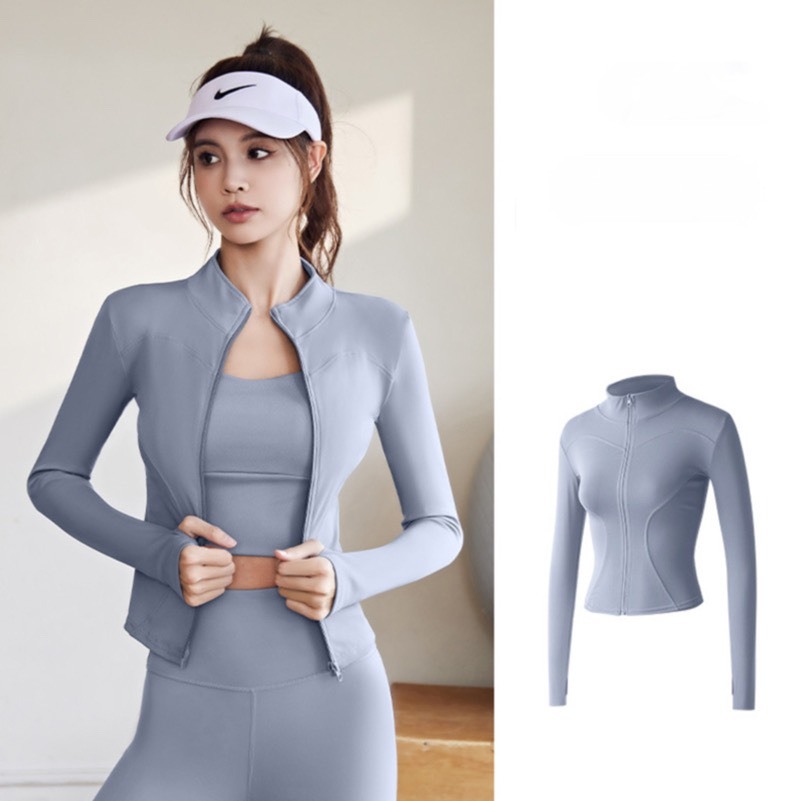 Áo khoác dày tay khóa kéo tập gym,yoga cao cấp GB209