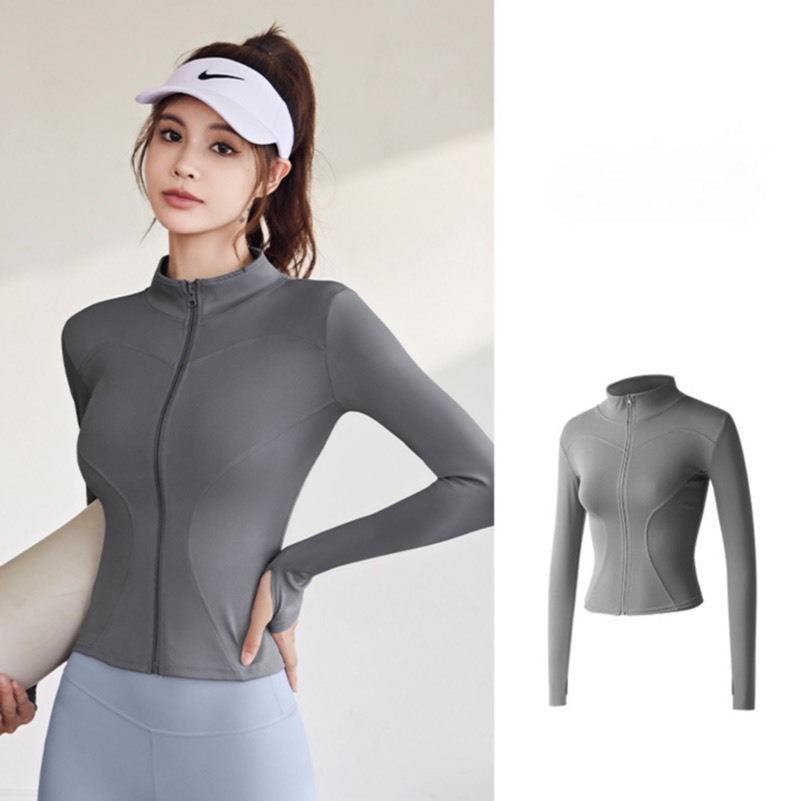 Áo khoác dày tay khóa kéo tập gym,yoga cao cấp GB209