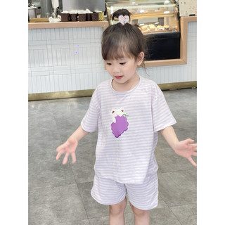 Bộ đồ mùa hè cho bé BATALA KIDS kiểu Hàn Quốc, Set quần áo cotton KẺ NGANG cho bé trai bé gái thoáng mát thoải mái 2024