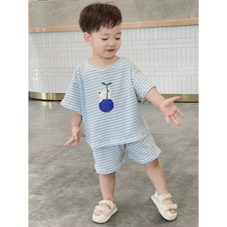 Bộ đồ mùa hè cho bé BATALA KIDS kiểu Hàn Quốc, Set quần áo cotton KẺ NGANG cho bé trai bé gái thoáng mát thoải mái 2024