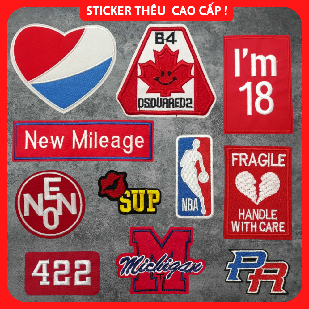 Sticker ủi áo cao cấp, miếng dán quần áo dùng làm Patch ủi, miếng vá ...