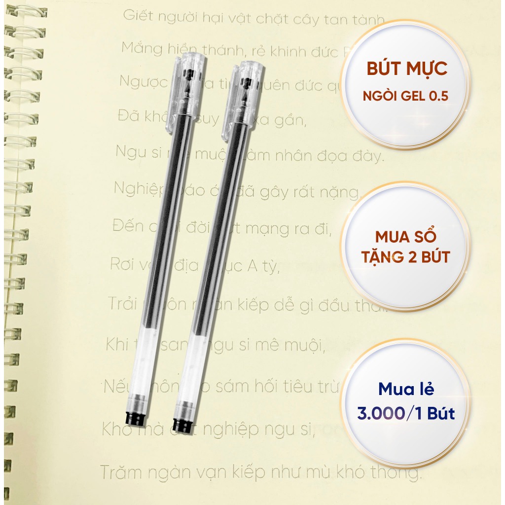 Sổ Chép Kinh Pháp Cú - In Chữ Mờ  - Giấy ngả vàng - Chống lóa mỏi mắt  - Kích Thước A4