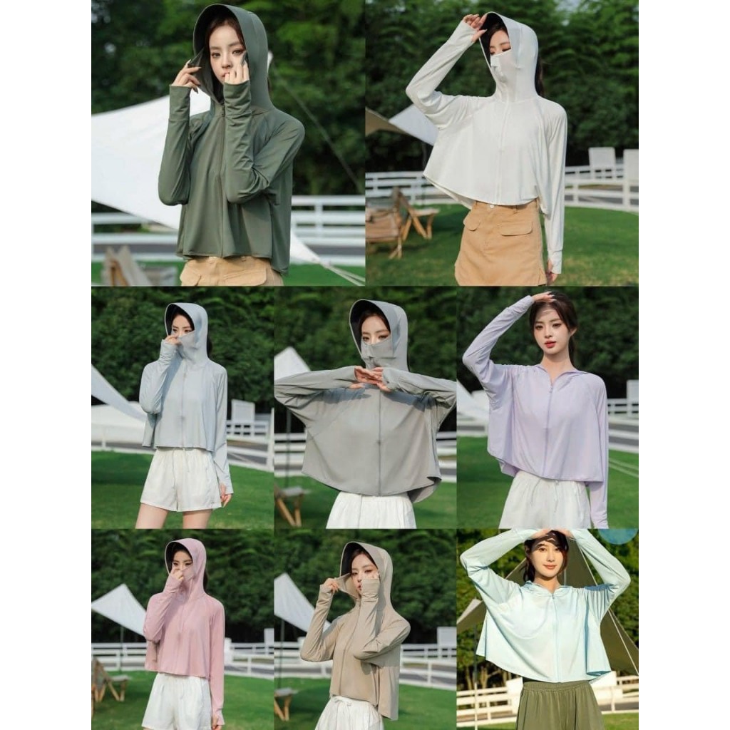 Áo chống nắng nữ croptop chống tia cực tím UPF 50+ chống tia UV chất lụa nhẹ mát lạnh rộng - XMTTONL