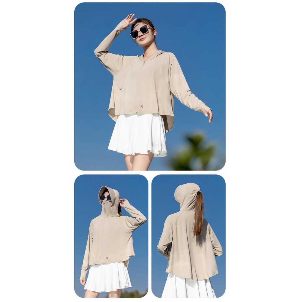 Áo chống nắng nữ croptop chống tia cực tím UPF 50+ chống tia UV chất lụa nhẹ mát lạnh rộng - XMTTONL