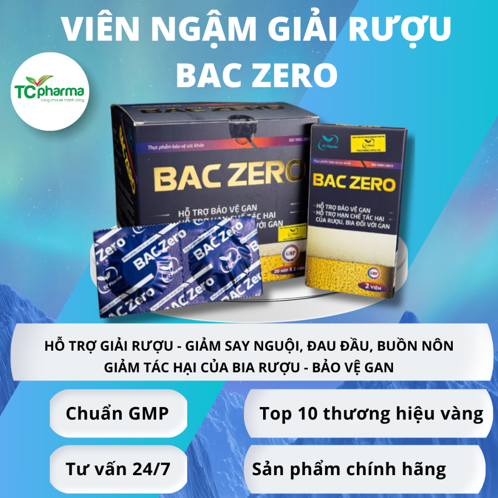 Viên ngậm giải rượ.u BAC ZERO - 1 Hộp nhỏ 2 viên ngậm | Shopee Việt Nam