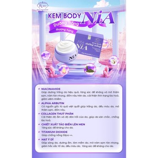 Kem Body Trắng Da NiA ( COMBO MUA 1 TẶNG 1 ) Giúp trắng da mờ thâm , đều màu da , kết hợp chống nắng.