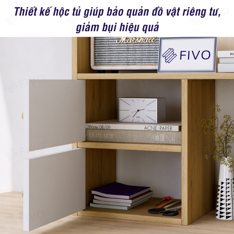 Ảnh Kệ Sách Để Bàn Học FB21 FIVO Cao Cấp Màu Gỗ Và Walnut , Có Hộc Tủ Gắn Nam Châm, Dễ Dàng Lắp Ráp, Đa Dạng Mẫu Mã, Màu Sắc 4