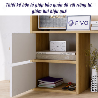 Kệ Sách Để Bàn Học FB21 FIVO Cao Cấp Màu Gỗ Và Walnut , Có Hộc Tủ Rộng Rãi, Dễ Dàng Lắp Ráp, Đa Dạng Mẫu Mã, Màu Sắc