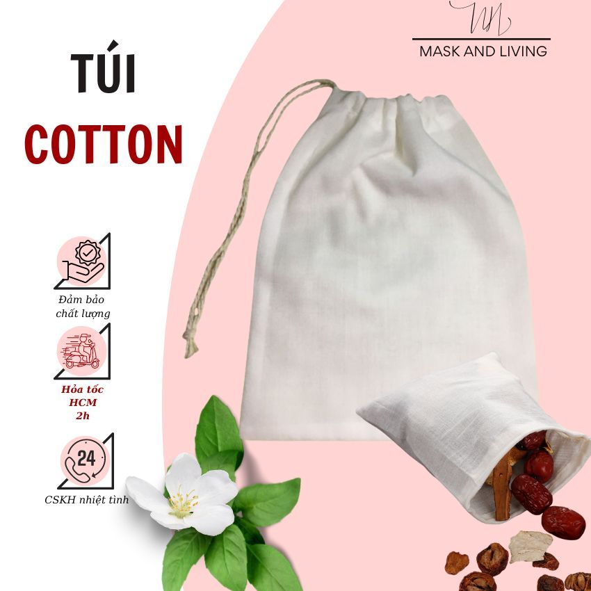 Túi Vải Cotton Chuyên Dùng Đun Nấu Túi Lọc Trà Dây Rút Tiện Lợi Túi Lọc ...