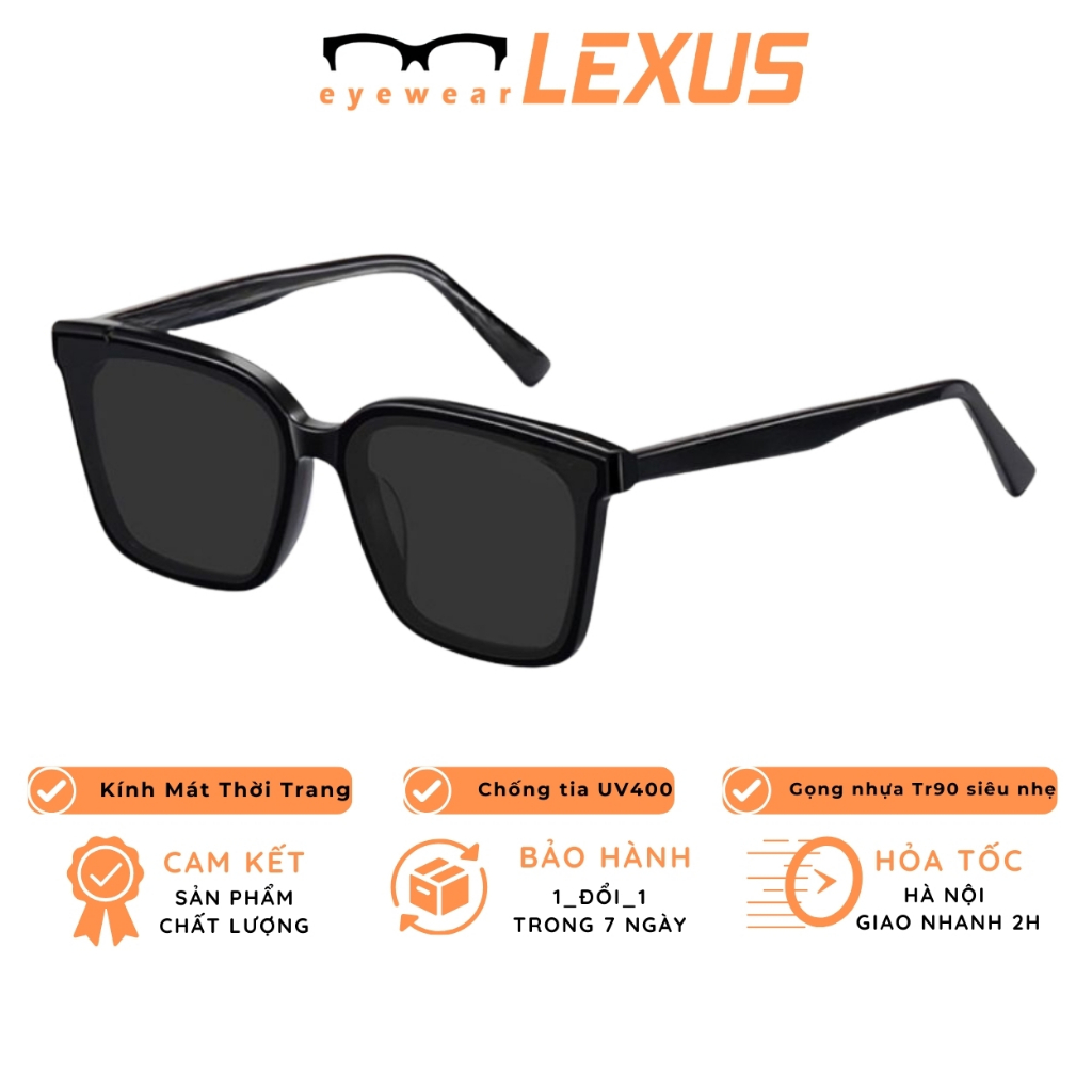 Kính râm vuông nam nữ LEXUS gọng nhựa mắt đen chống tia uv kiểu dáng ...
