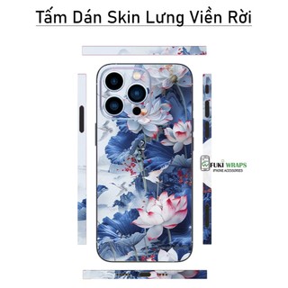 Tấm dán Skin Mặt Sau Mẫu Hoa Sen MS01 FULL VIỀN 15promax , 14promax , 13promax , 12promax , 11promax  - FukiShop