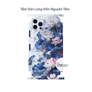 Tấm dán Skin Mặt Sau Mẫu Hoa Sen MS01 FULL VIỀN 15promax , 14promax , 13promax , 12promax , 11promax  - FukiShop