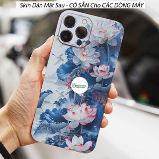 Tấm dán Skin Mặt Sau Mẫu Hoa Sen MS01 FULL VIỀN 15promax , 14promax , 13promax , 12promax , 11promax  - FukiShop