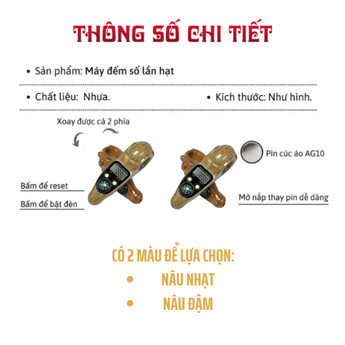 Máy Bấm Đếm Số Niệm Phật, Tràng Hạt Điện Tử Niệm Phật Kí Số dễ dàng sử dụng, màn led hiện thị số