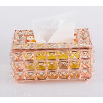 Phong cách châu Âu Crystal Tissue Box Trang chủ phòng khách sáng tạo xa xỉ rõ ràng đồ trang trí giấy vẽ hộp máy tính để