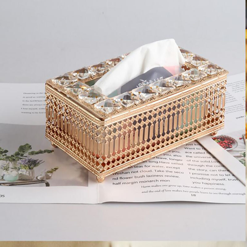 Crystal mô hộp phòng khách nhà vệ sinh sắt nghệ thuật mô hộp xe nhà hàng bàn ăn khăn giấy hộp